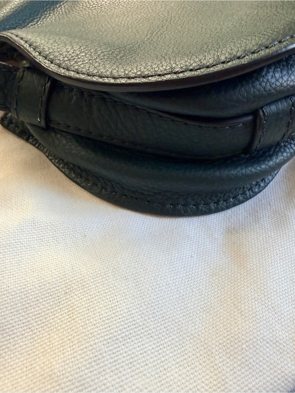 Chloé Dark Green Pebbled Leather Marcie Mini Crossbody with Gold Hardware - Picture 6 of 8